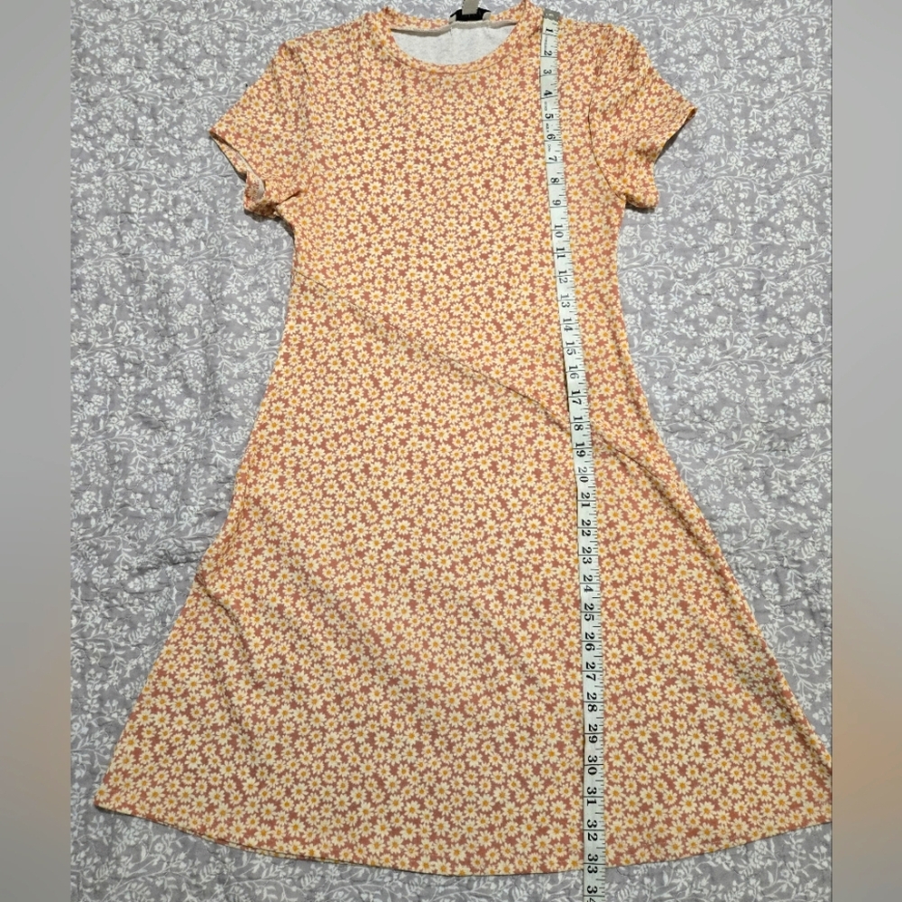 Topshop Pink Daisy Floral Print Mini Dress, Sz 6
